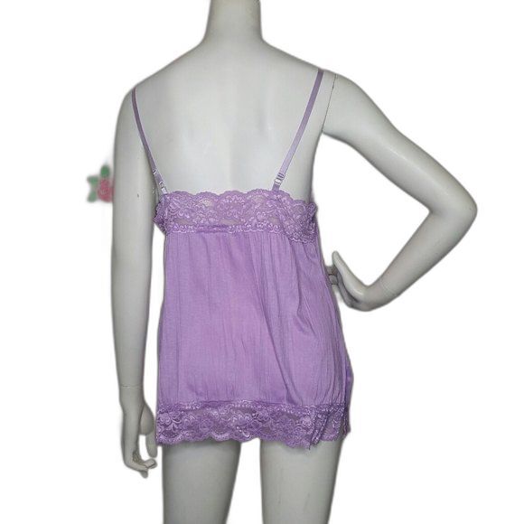 In Due Time Lavender Purple Baby Doll Nightie Maternity Size Medium - Picture 2 of 5